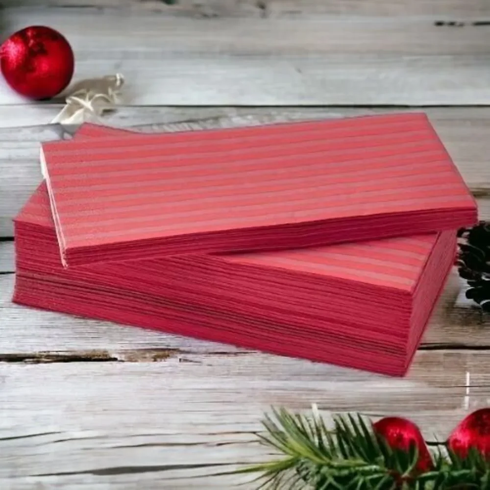 IKEA‎ VINTERFINT Paper Napkins Christmas Stripe Red Pattern 15x15